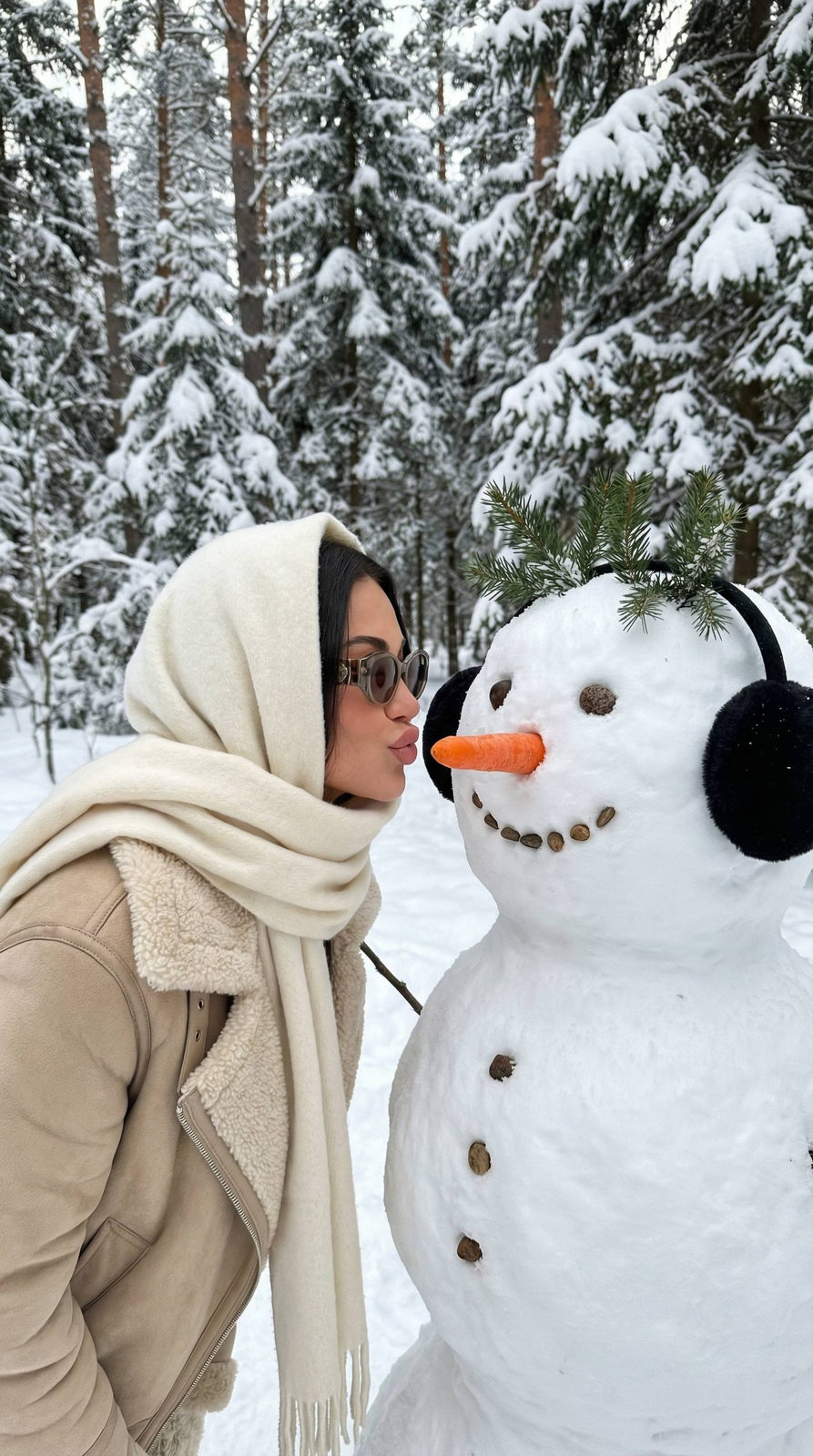 Snowy Kiss Moment