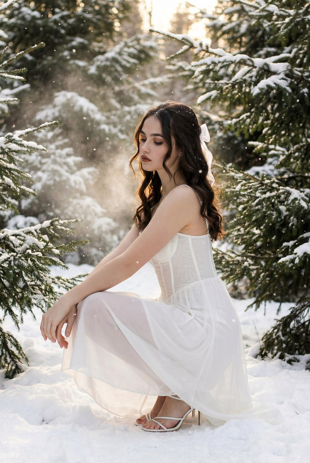 Snowy Forest White Dress