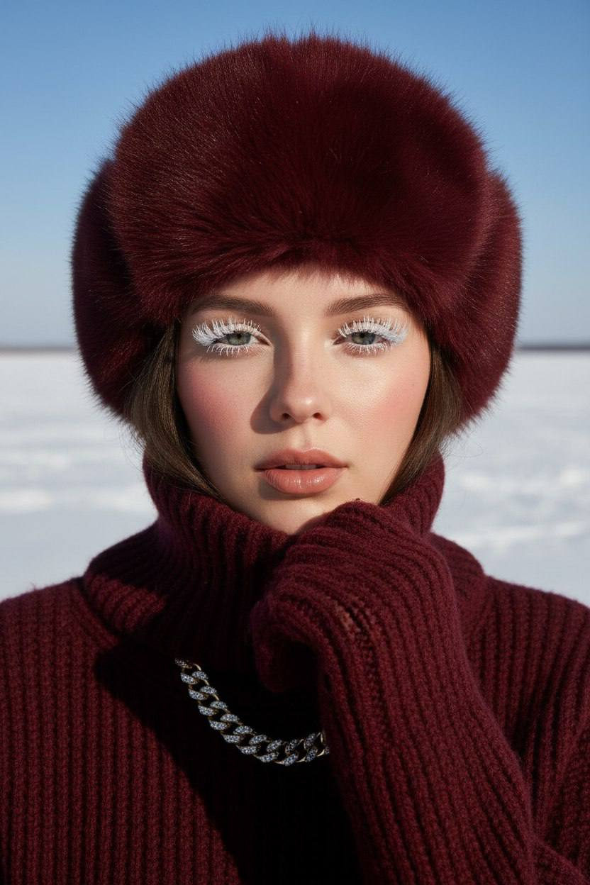 Burgundy Ushanka Winter