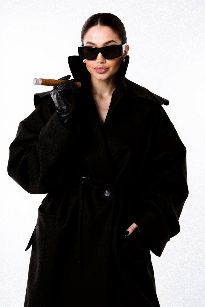 Black Oversized Coat Sunglasses
