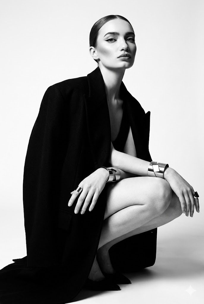 Black Coat Squatting Editorial