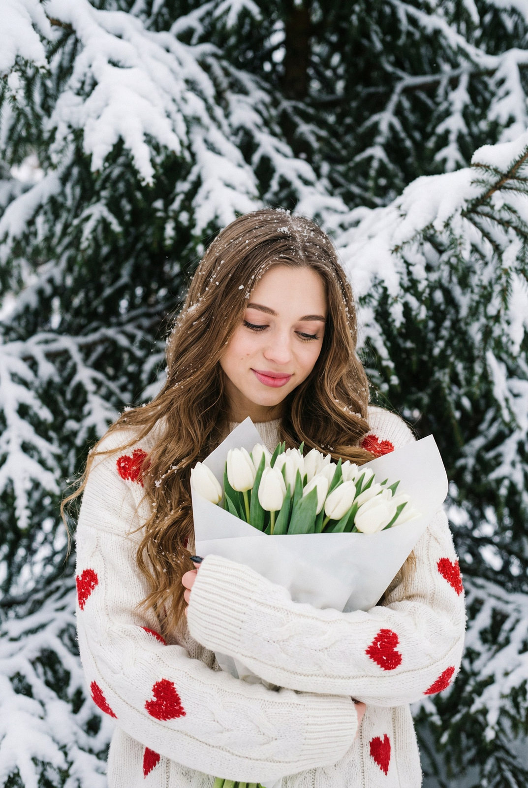 Snowy White Tulip Bouquet