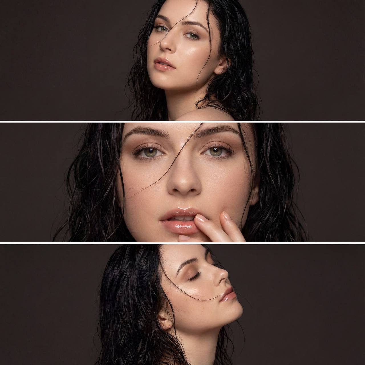 Wet Hair Triptych