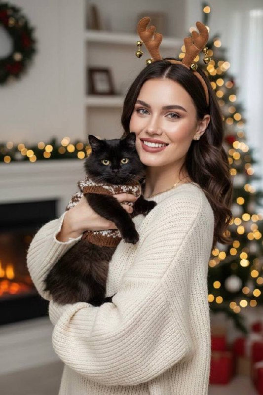 Cable-Knit Sweater Cat