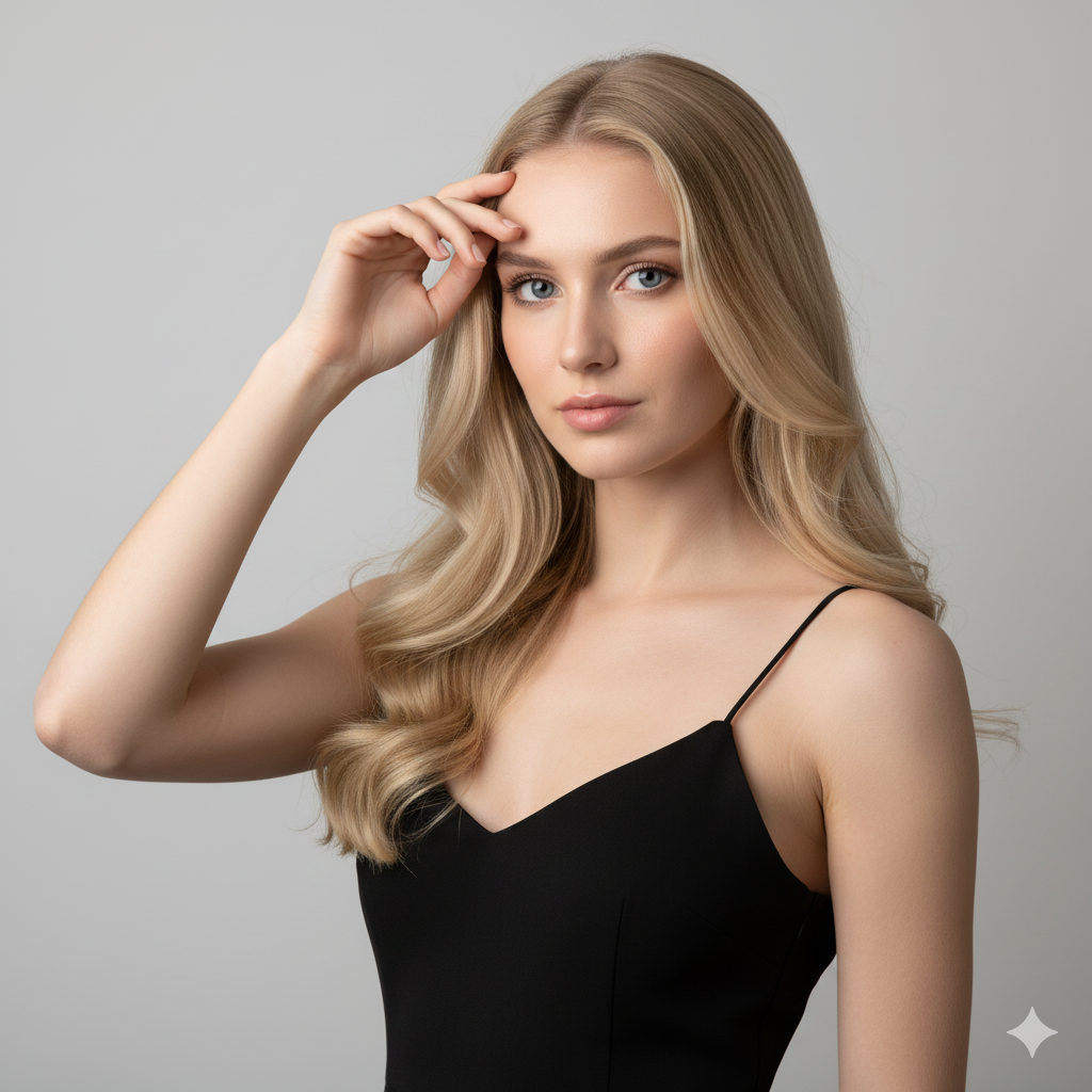 Elegant Portrait of a Young Girl with Blonde Hair