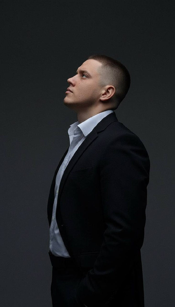Black Suit Profile Stare