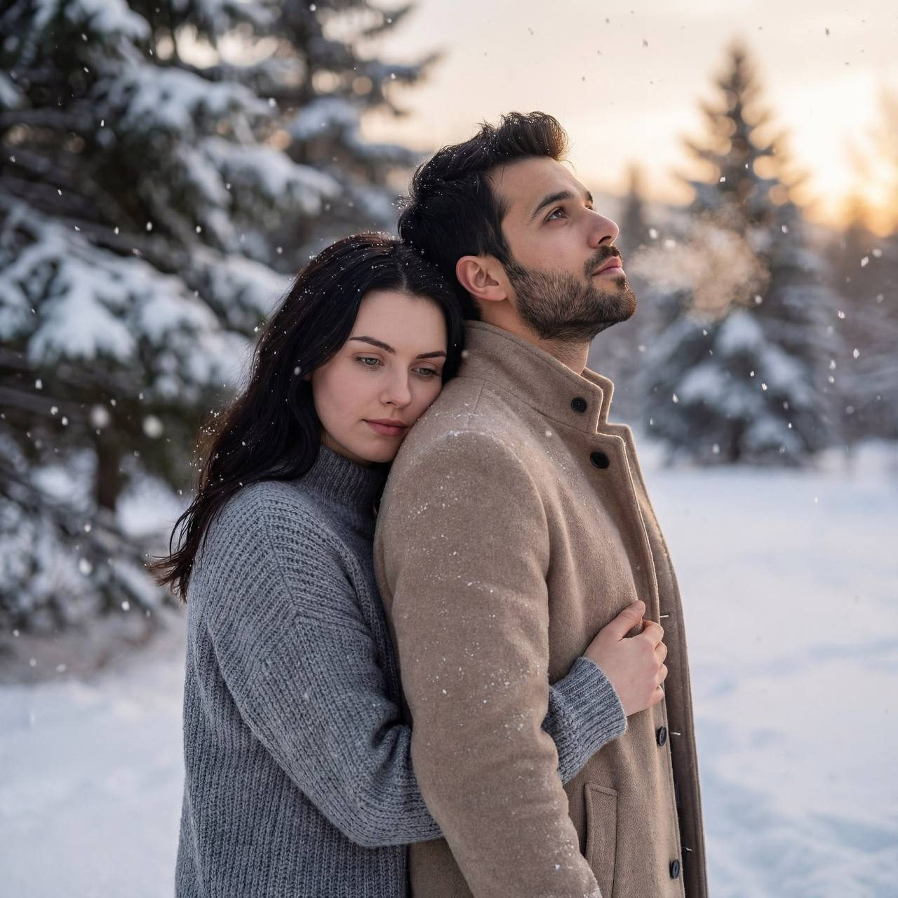 Snowy Couple