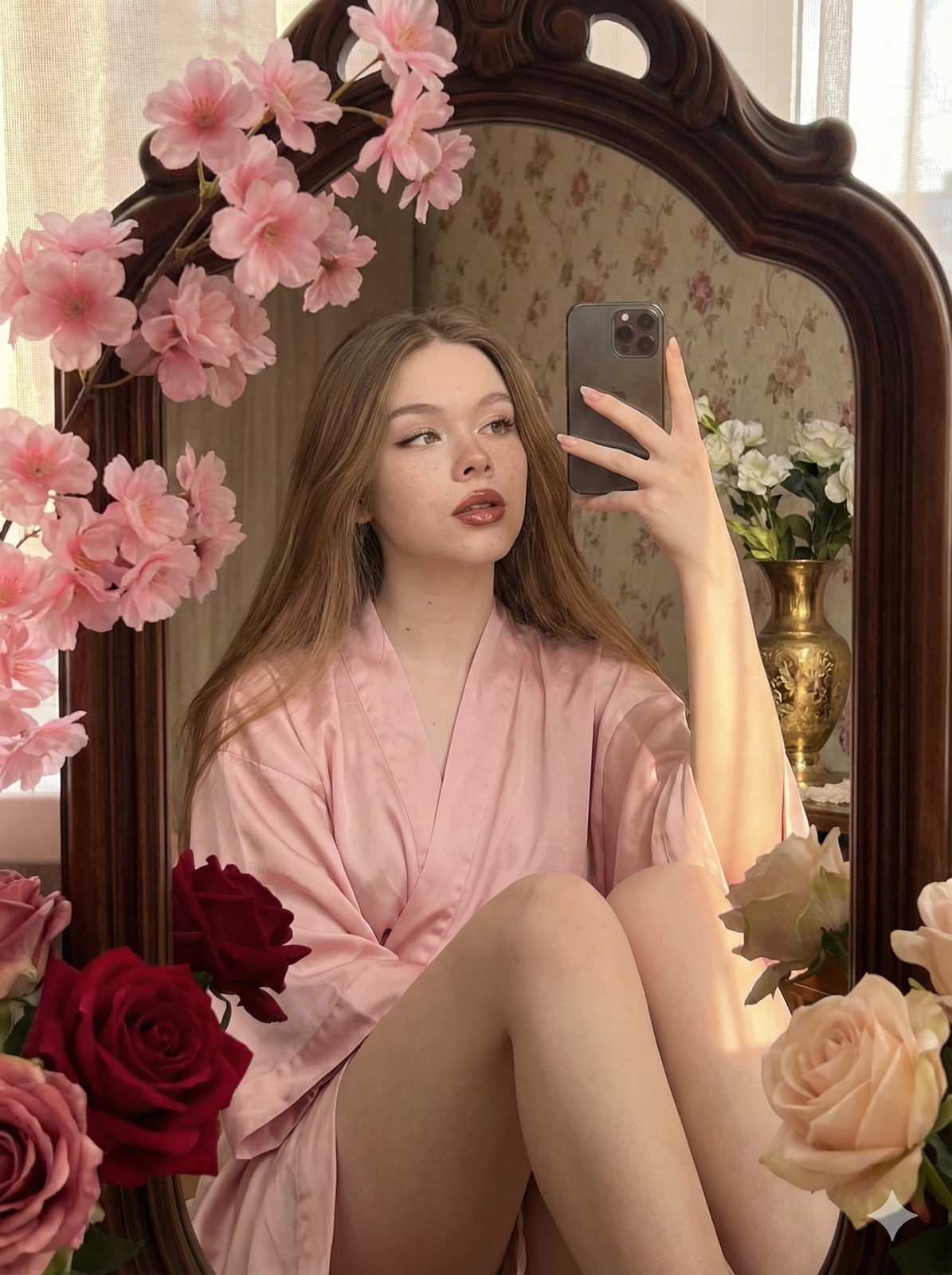 Cherry Blossom Kimono Selfie