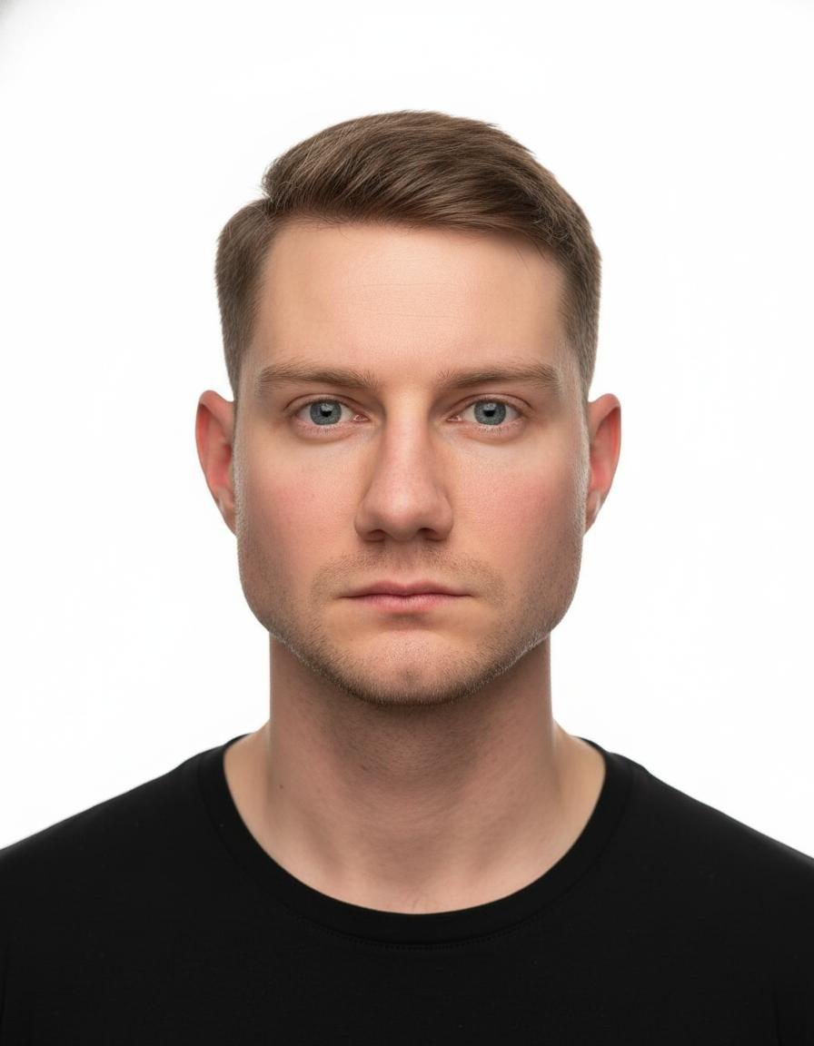 Clean Minimalist Studio Portrait Photo