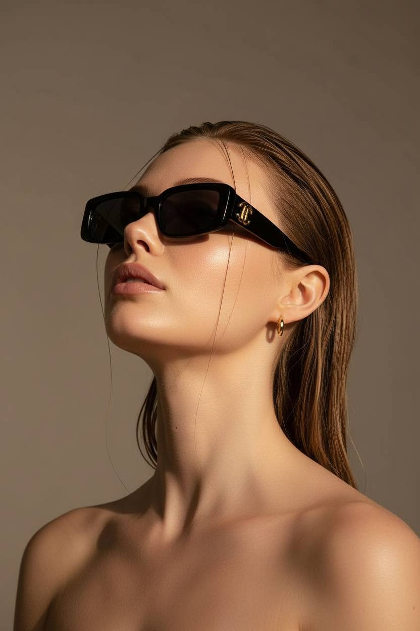 Low-Angle Gold Sunglasses
