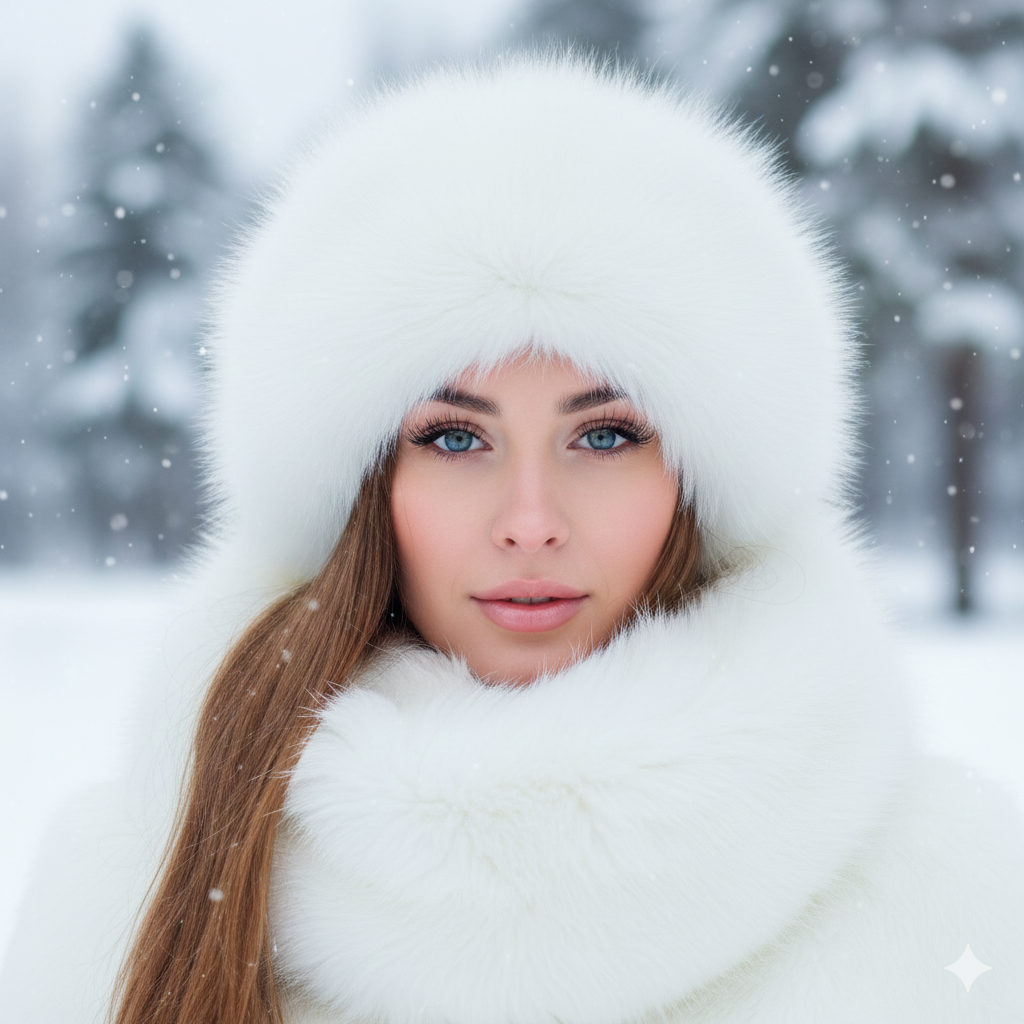 White Fur Hat Winter