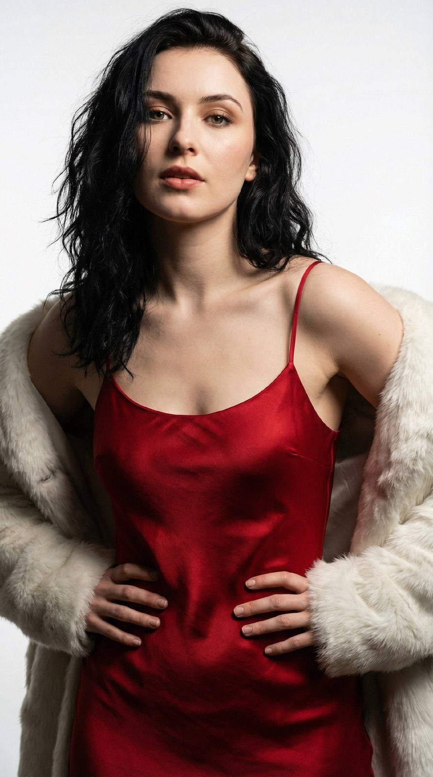 Red Satin Slip Dress