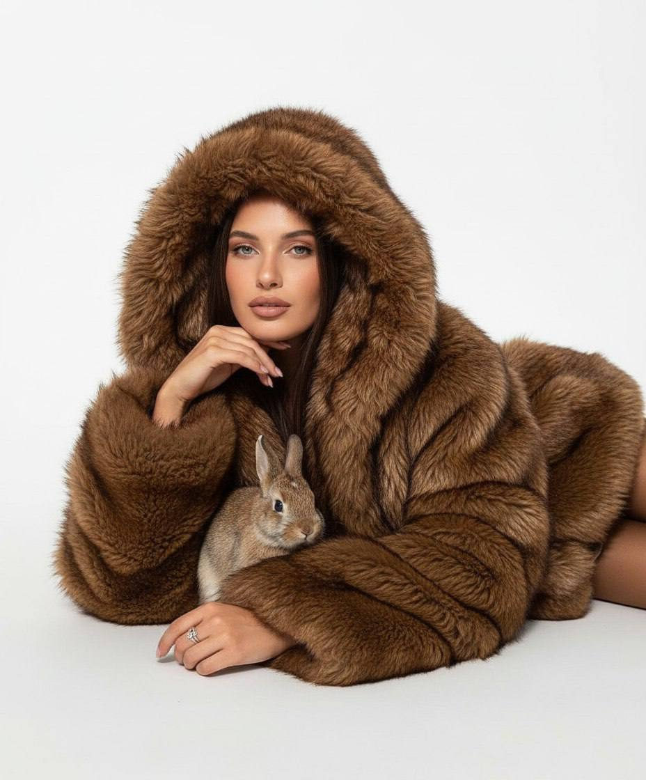 Brown Fur Hood Rabbit