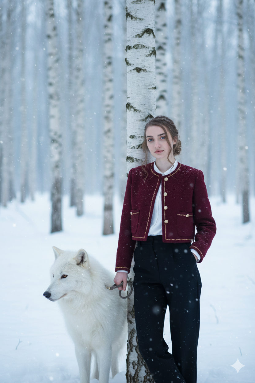 Snowy Birch Wolf Walk