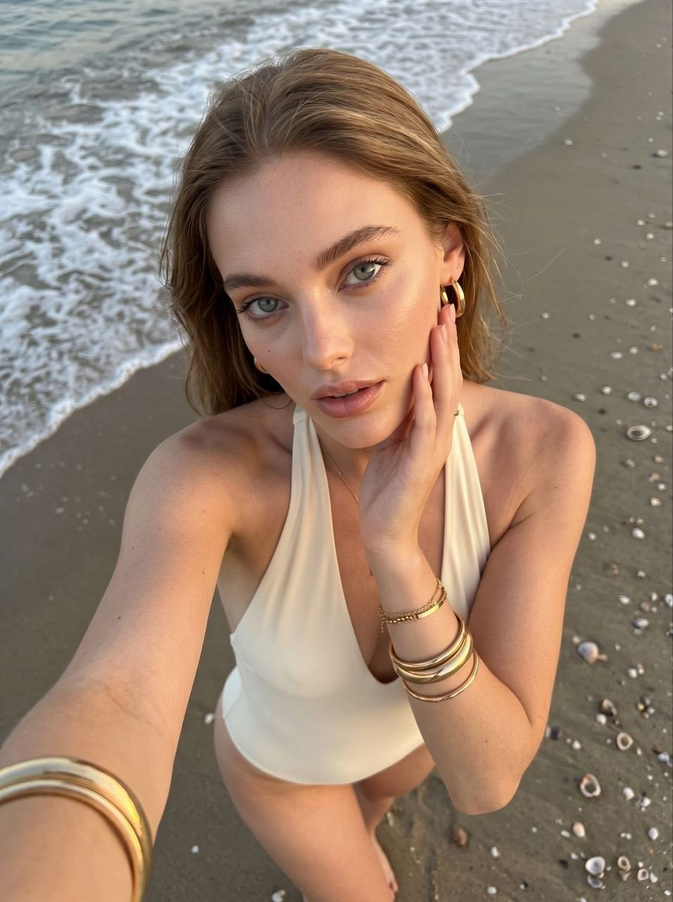 Gold Hoops Sunset Beach