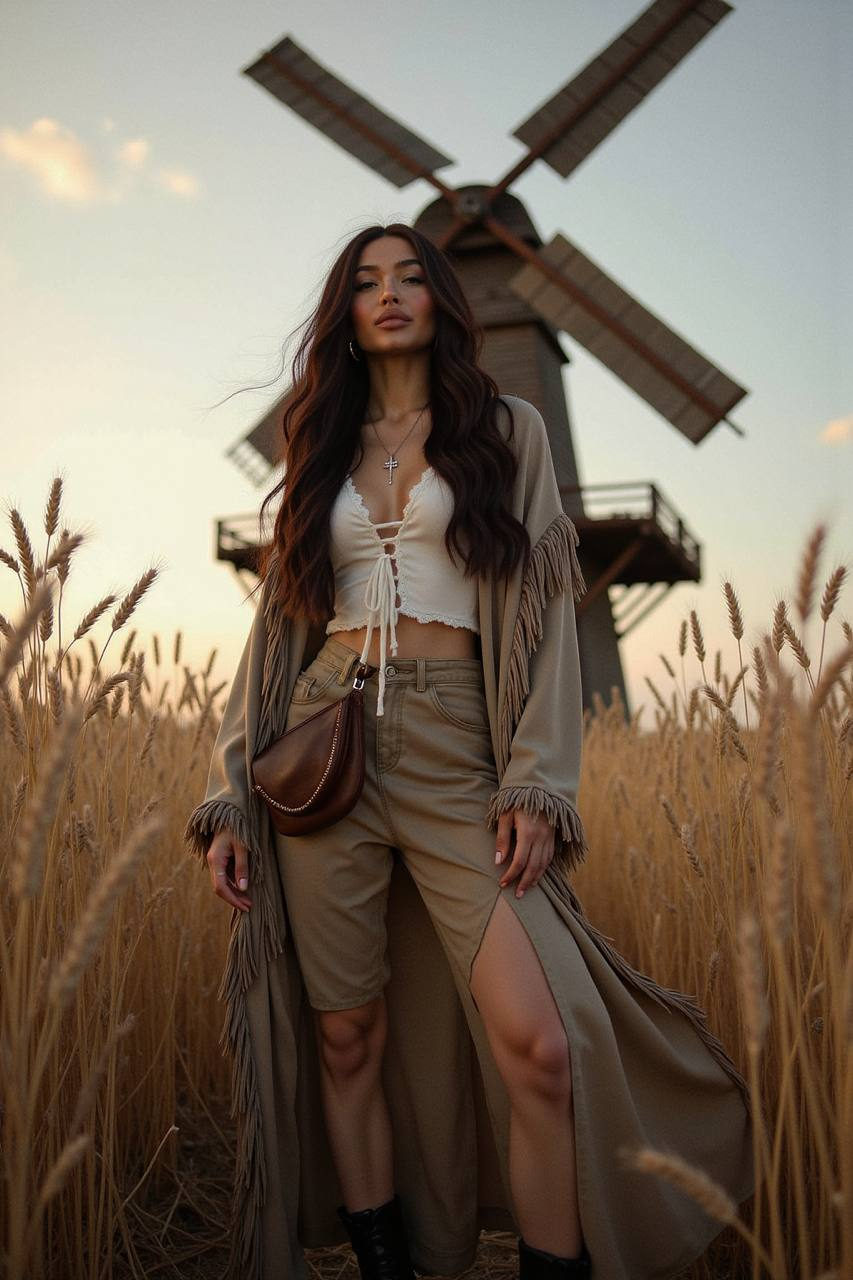 Boho Khaki Wheat Mill
