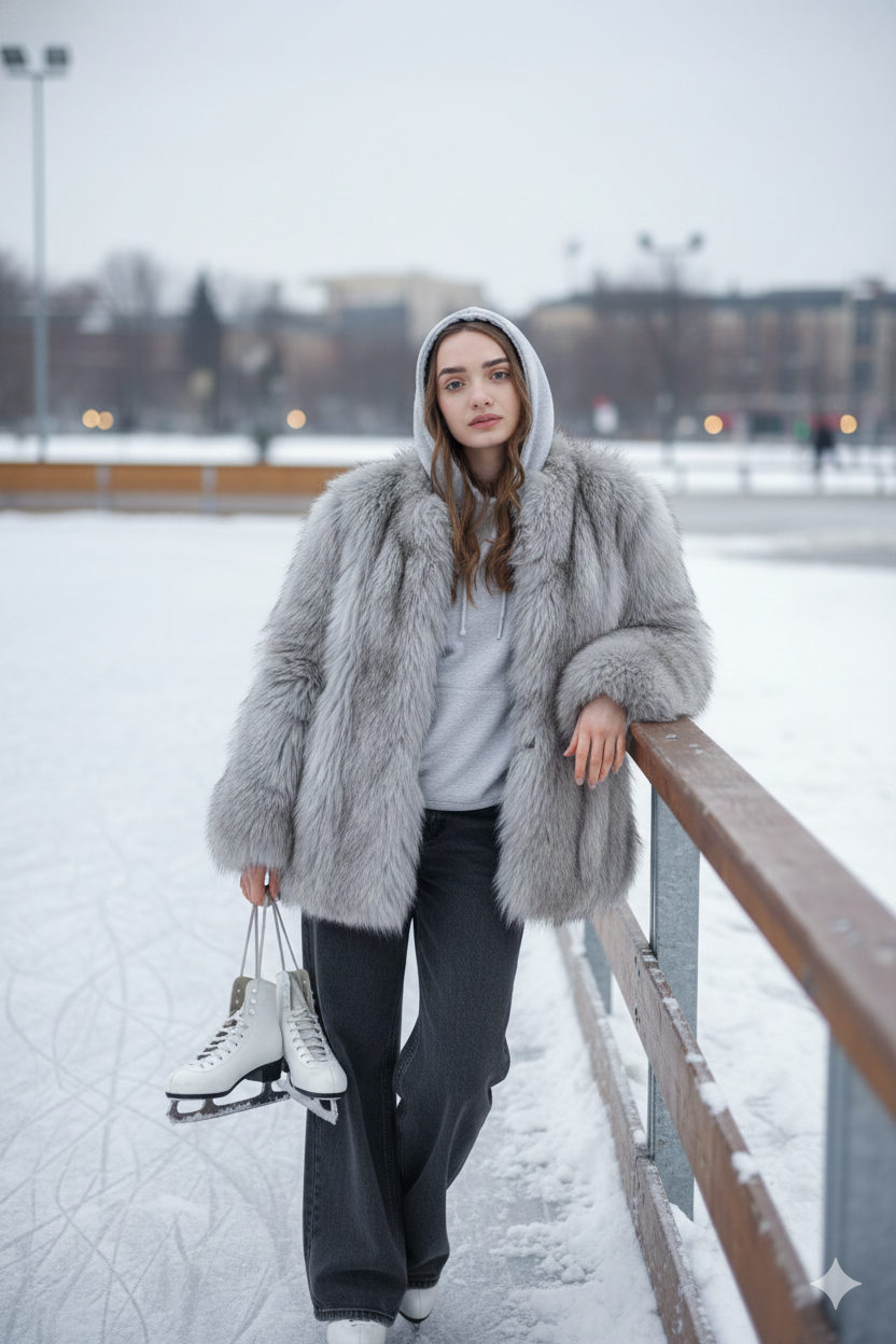 Silver Fur Coat Rink