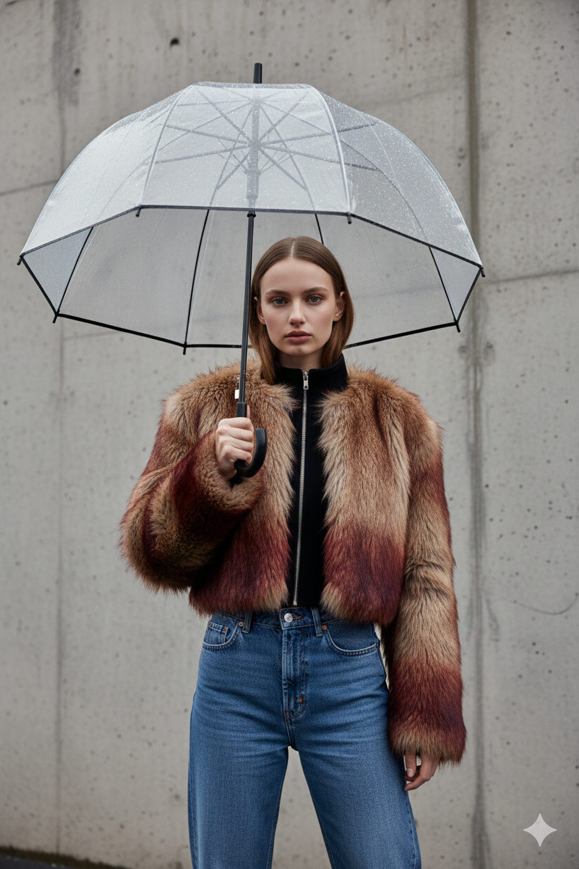 Umbrella Faux Fur Jacket