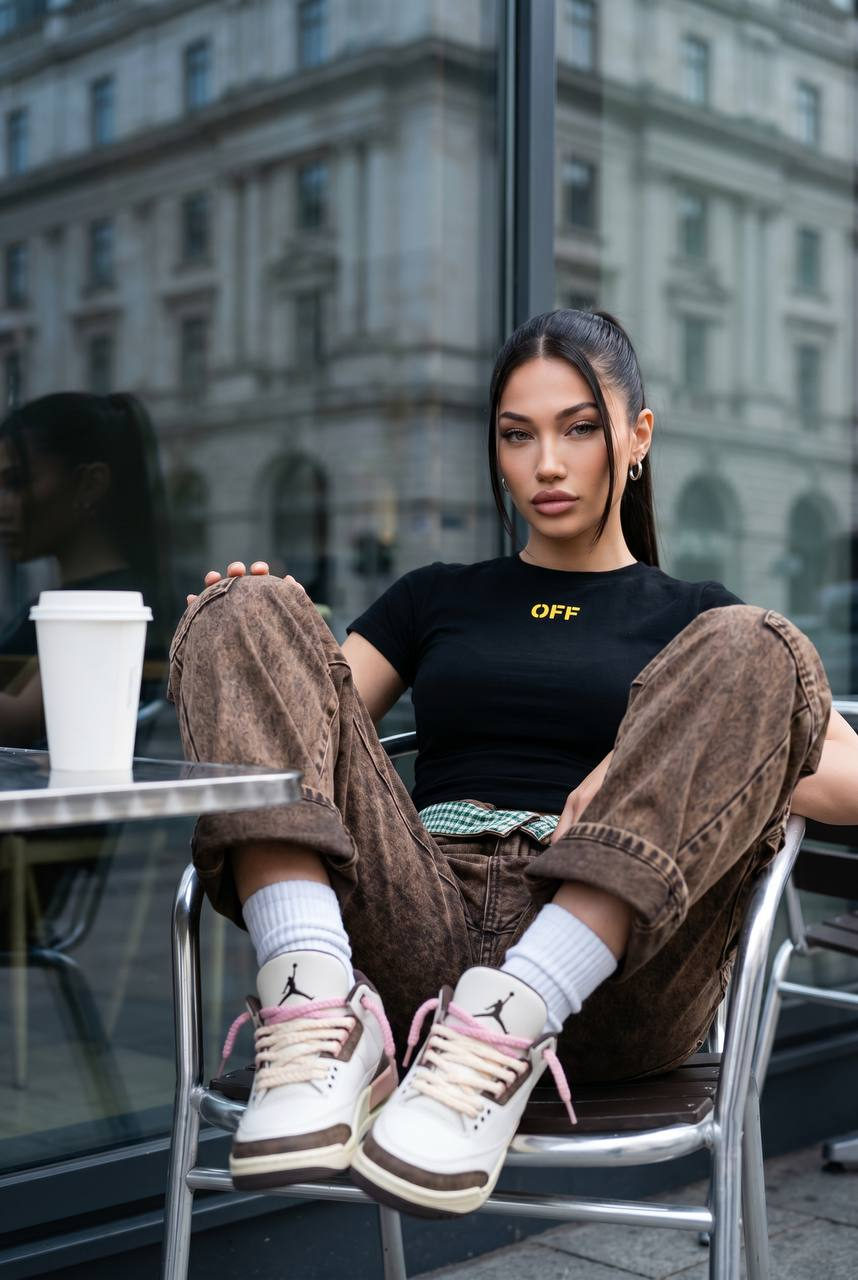 Black Tee Cargo Jeans