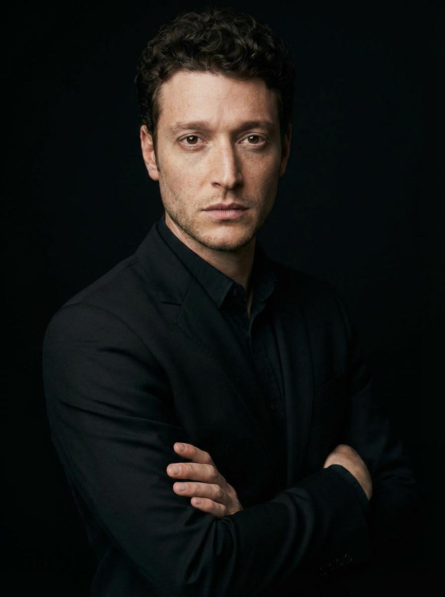 Crossed Arms Black Suit