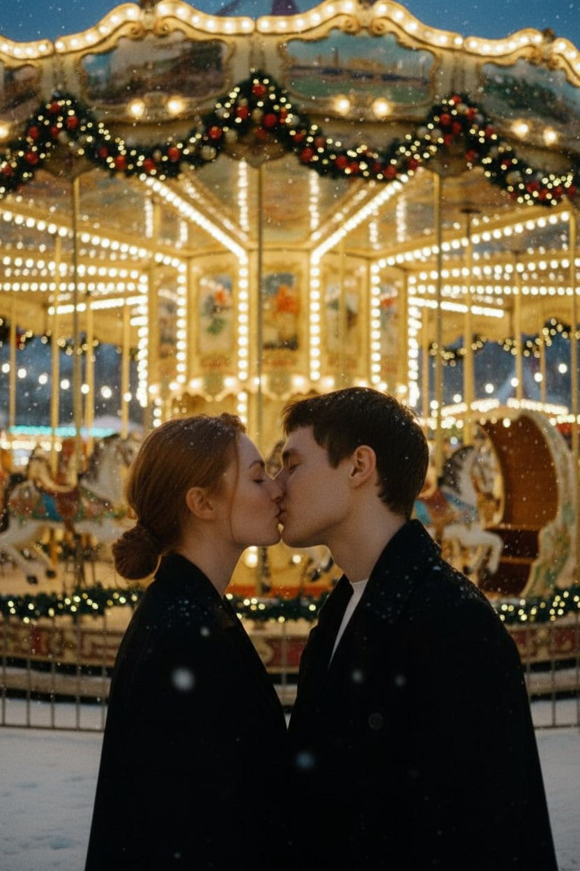 Vintage Carousel Kiss