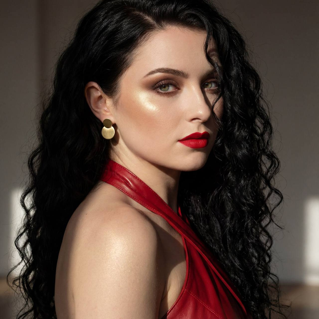 Dramatic Red Leather Earrings