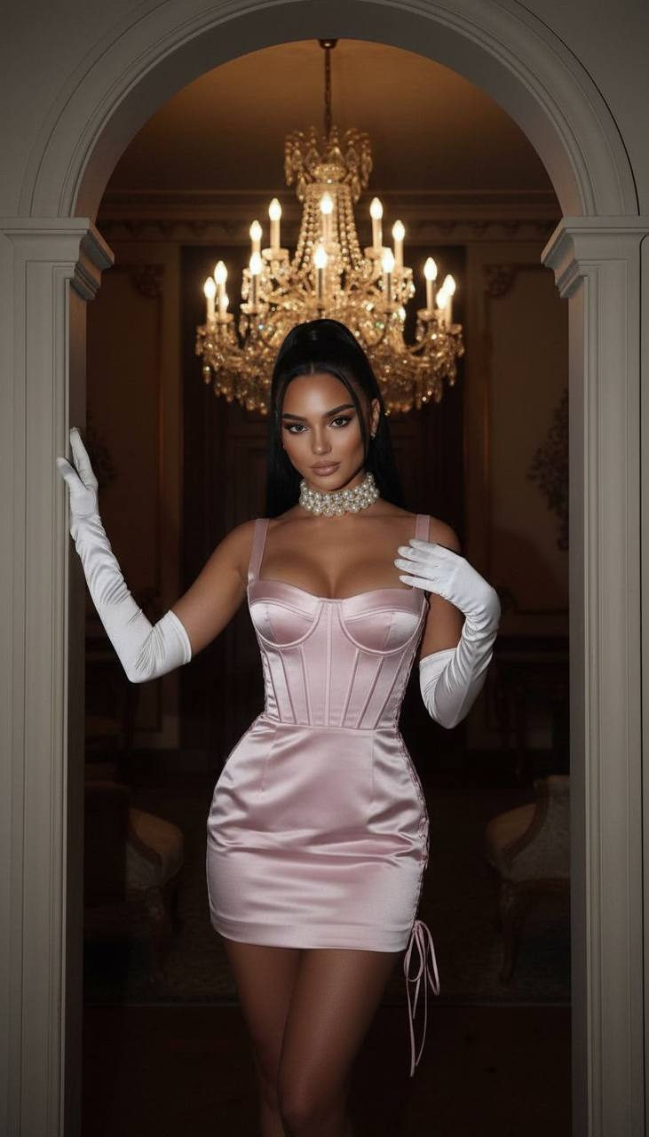 Satin Corset Chandelier Doorway