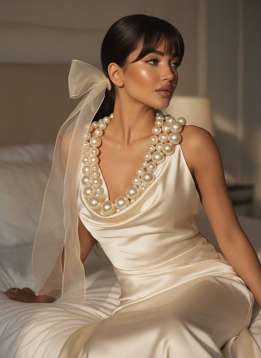 White Gown Piano Bench