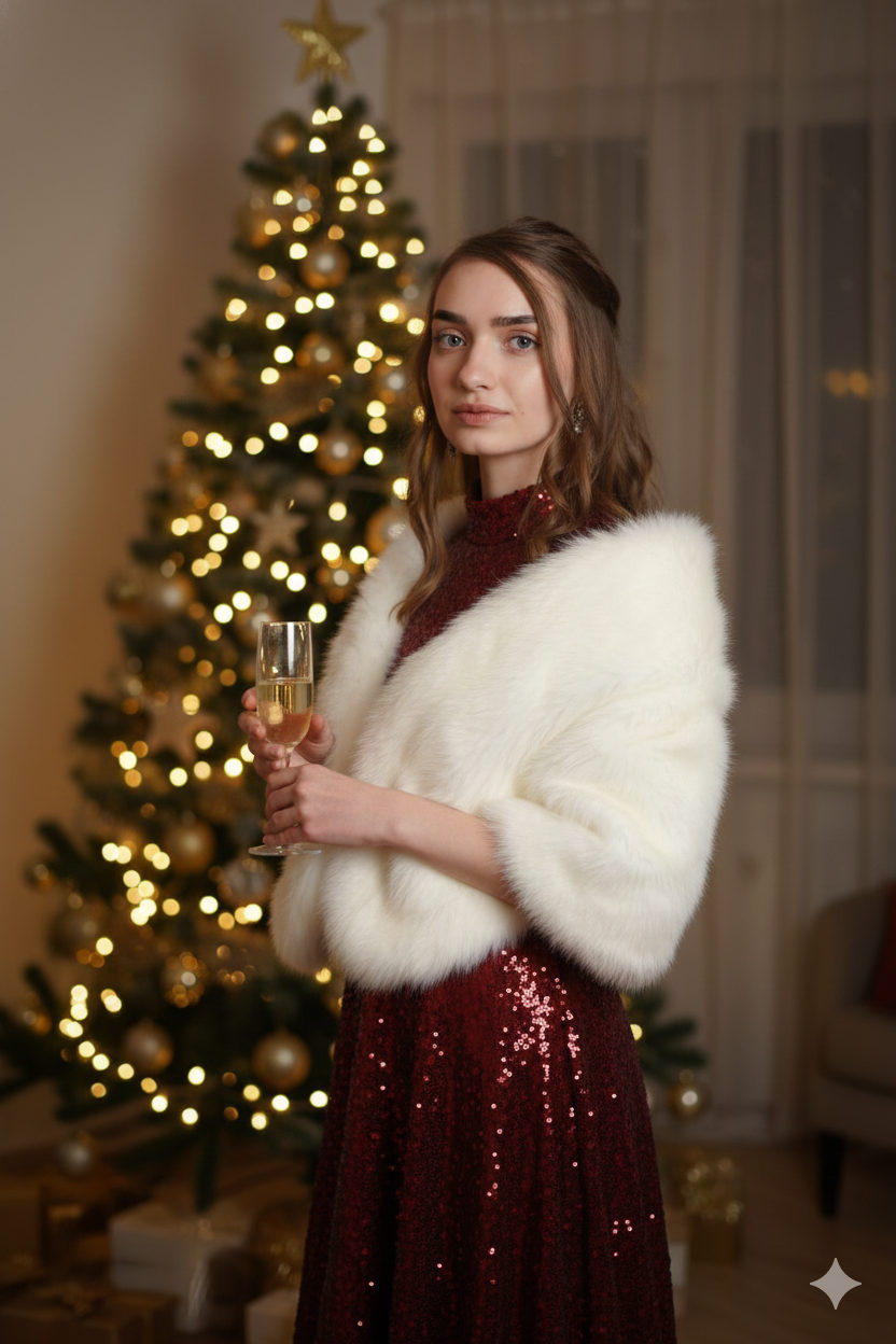Sequin Gown Champagne Glass