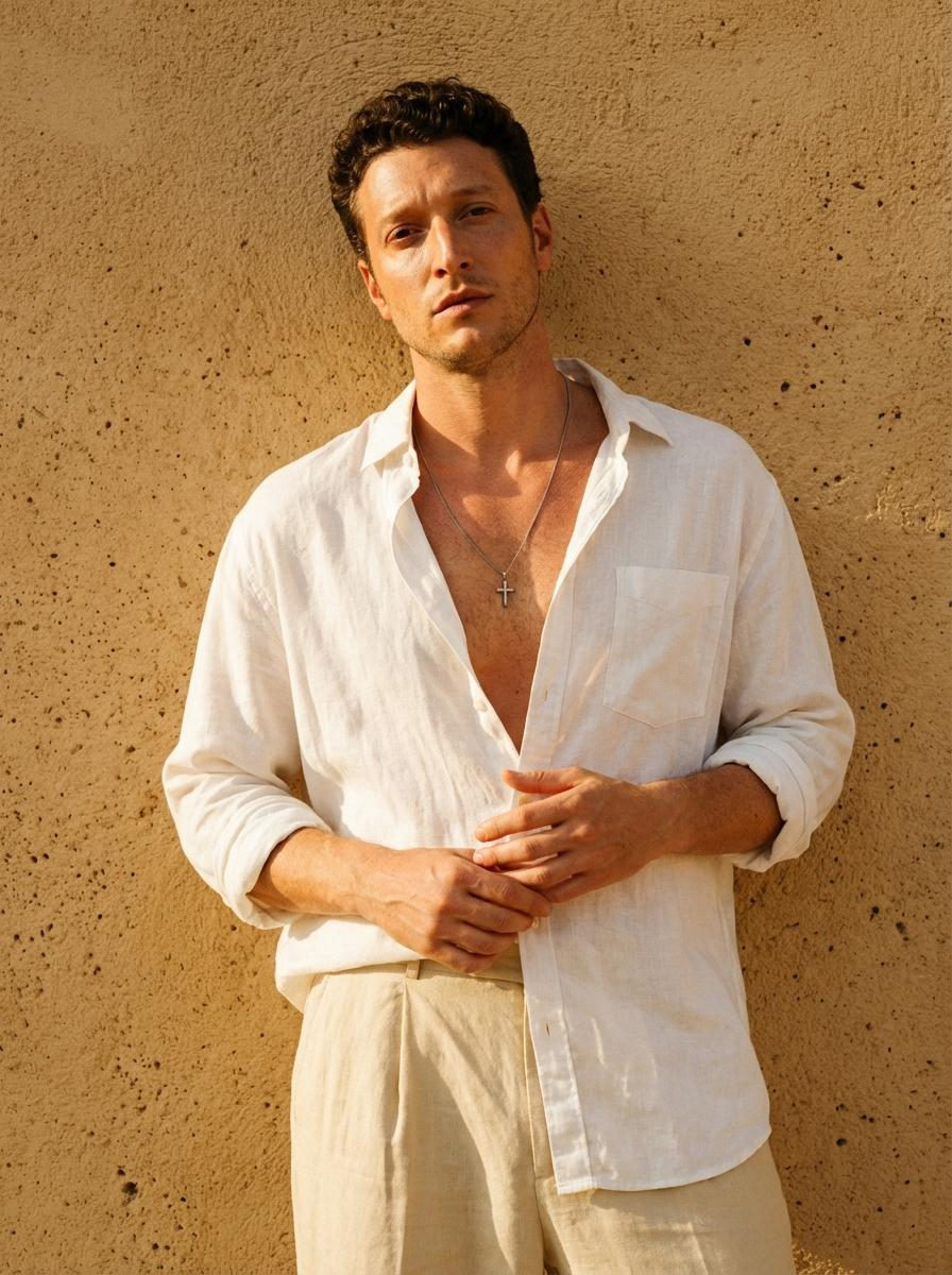 Linen Shirt Stone Wall