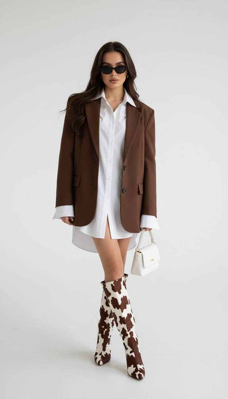 Cow Print Boots Blazer