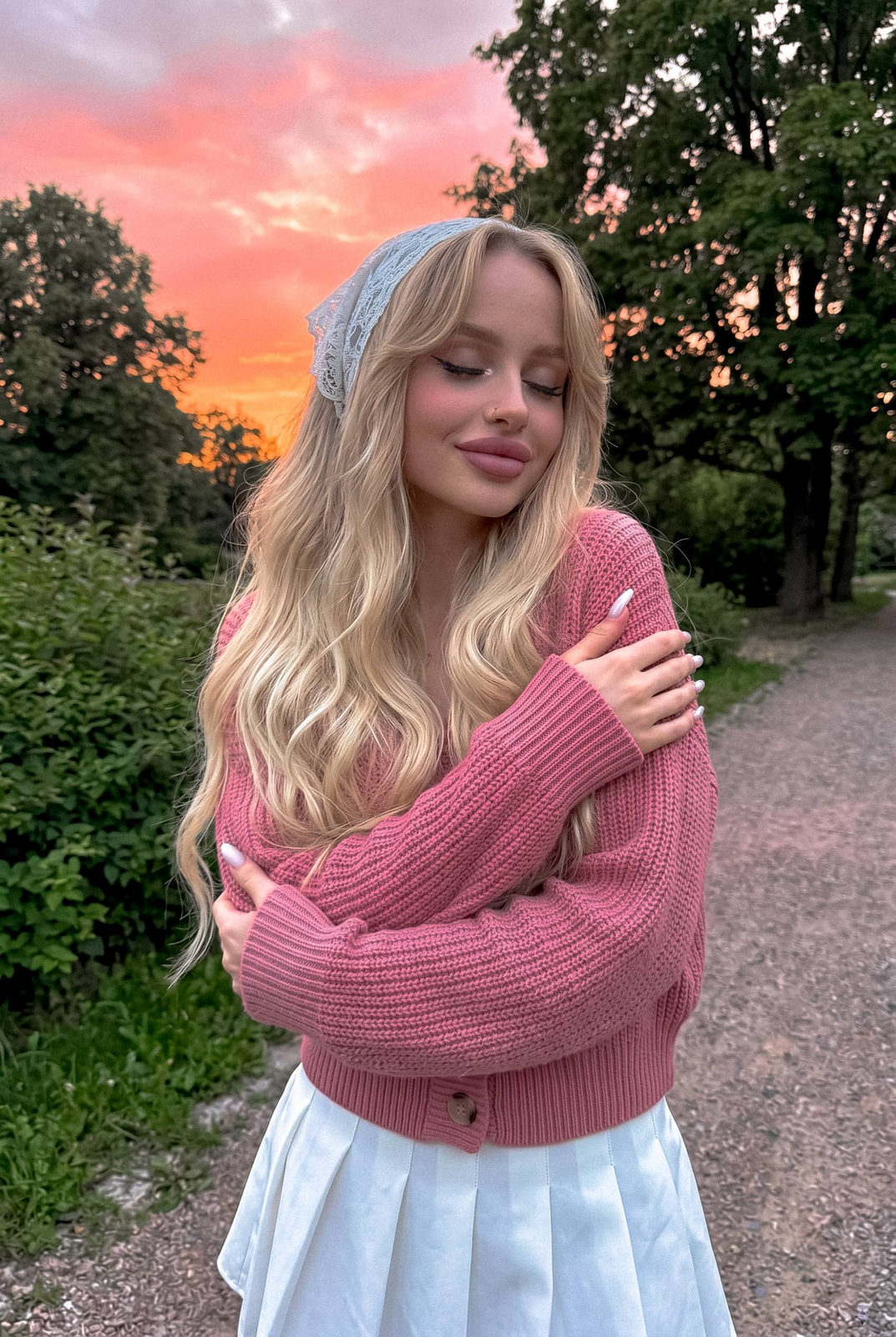 Sunset Lace Cardigan Reverie