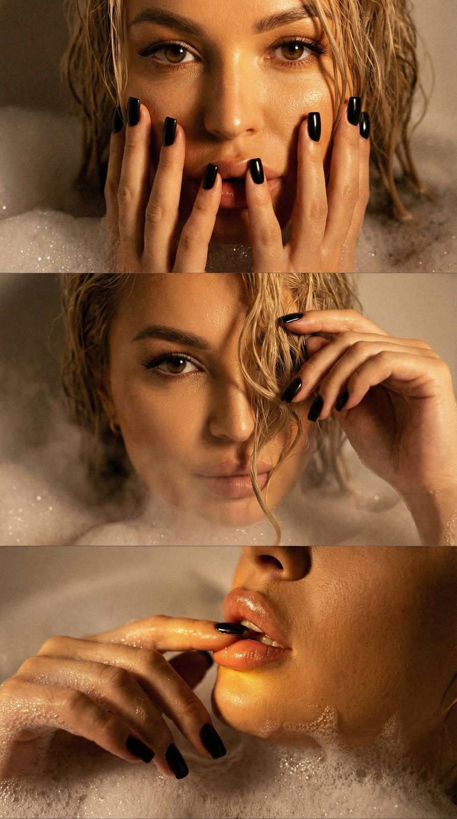 Golden Bath Foam Triptych