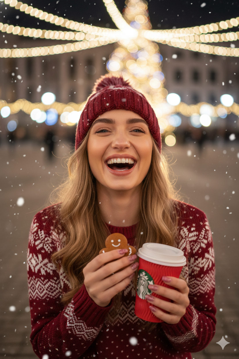 Burgundy Sweater Christmas Market