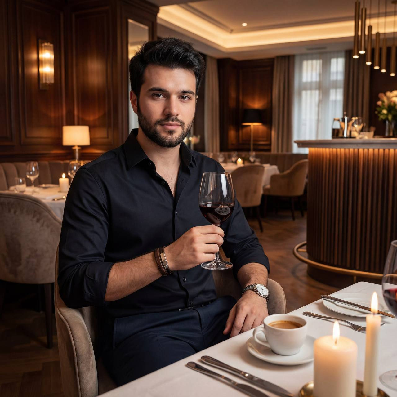 Elegant Man in Premium Restaurant Photoshoot
