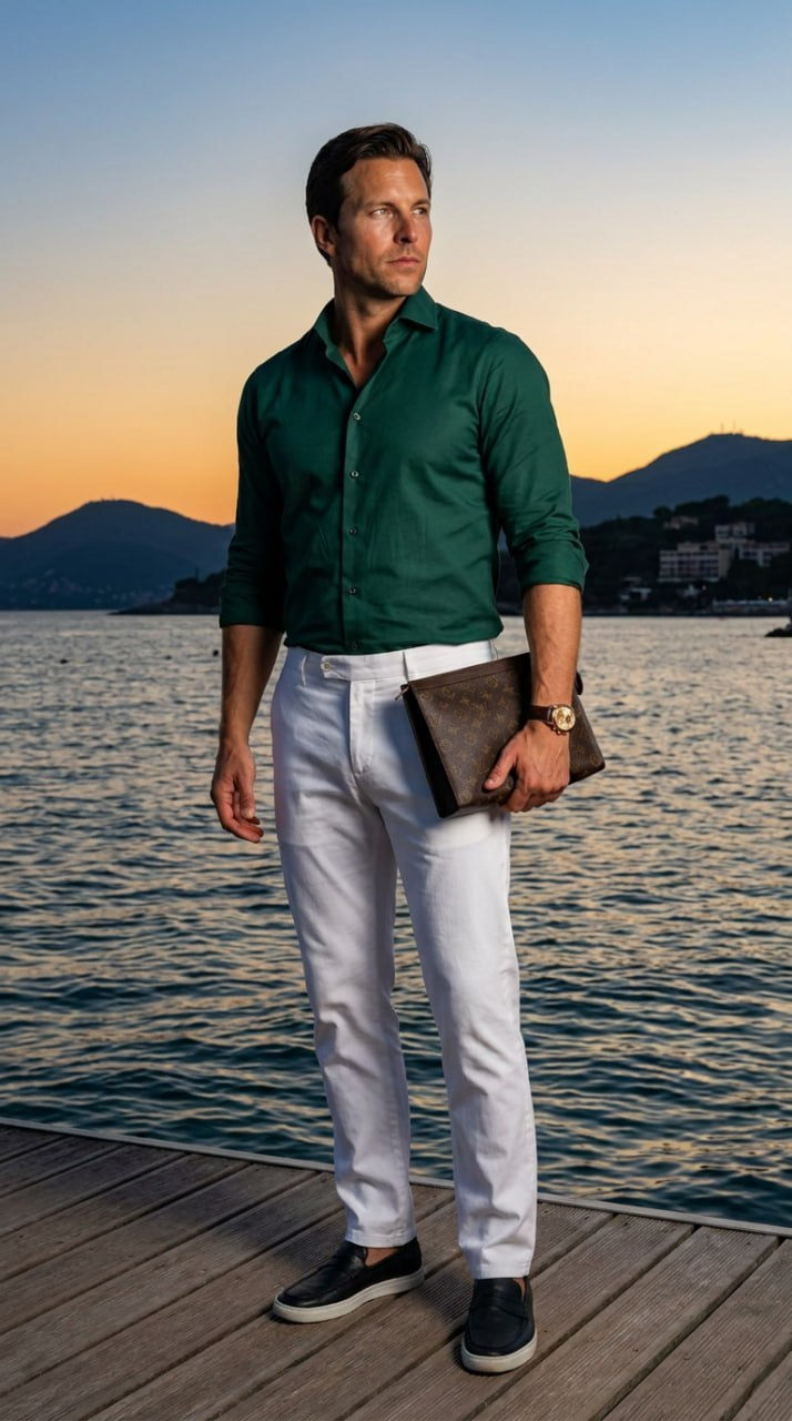 Emerald Sunset Pier Portrait
