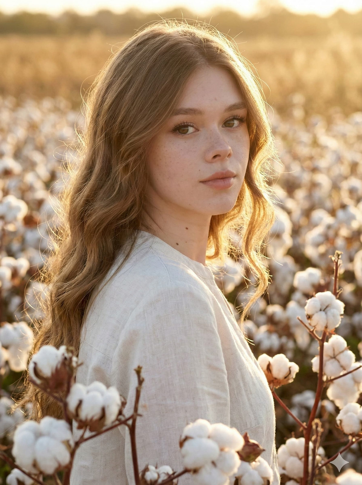 Cotton Field Golden Hour