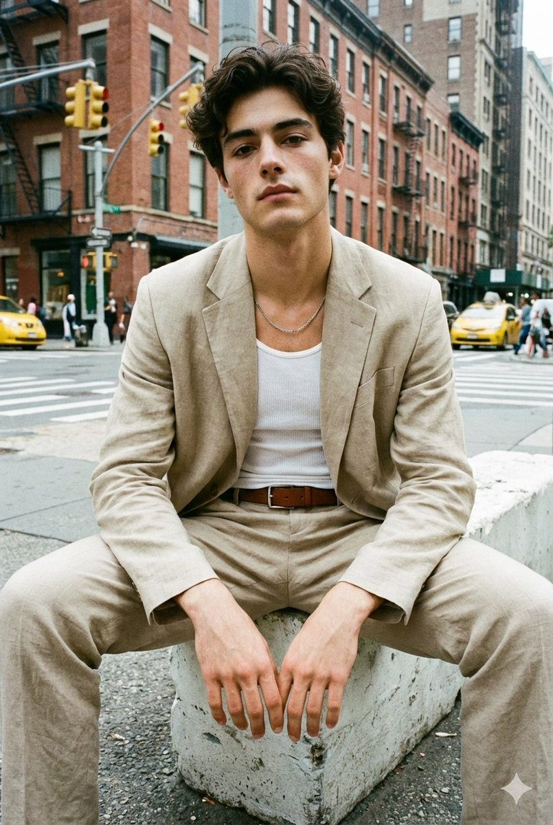 Beige Suit City Corner
