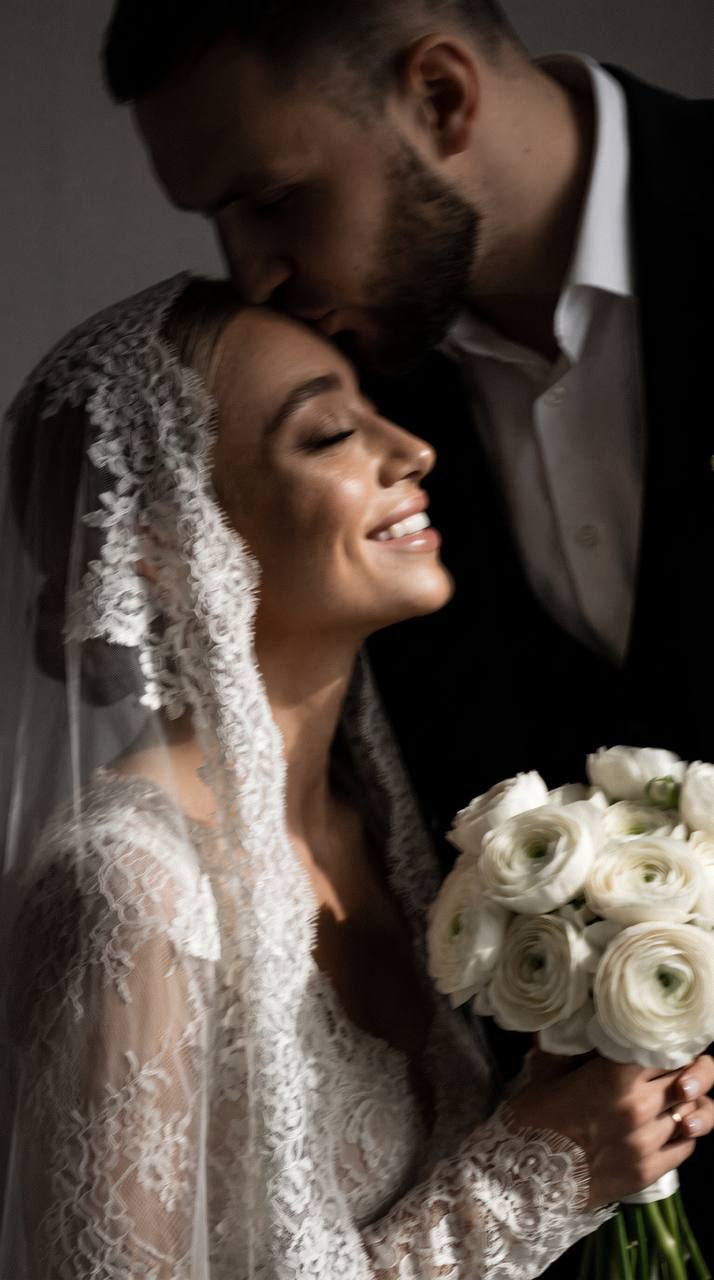 Blurred Intimate Bridal Moment