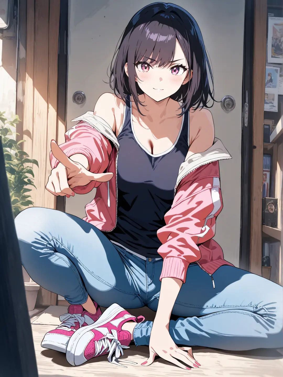 Anime girl in jacket