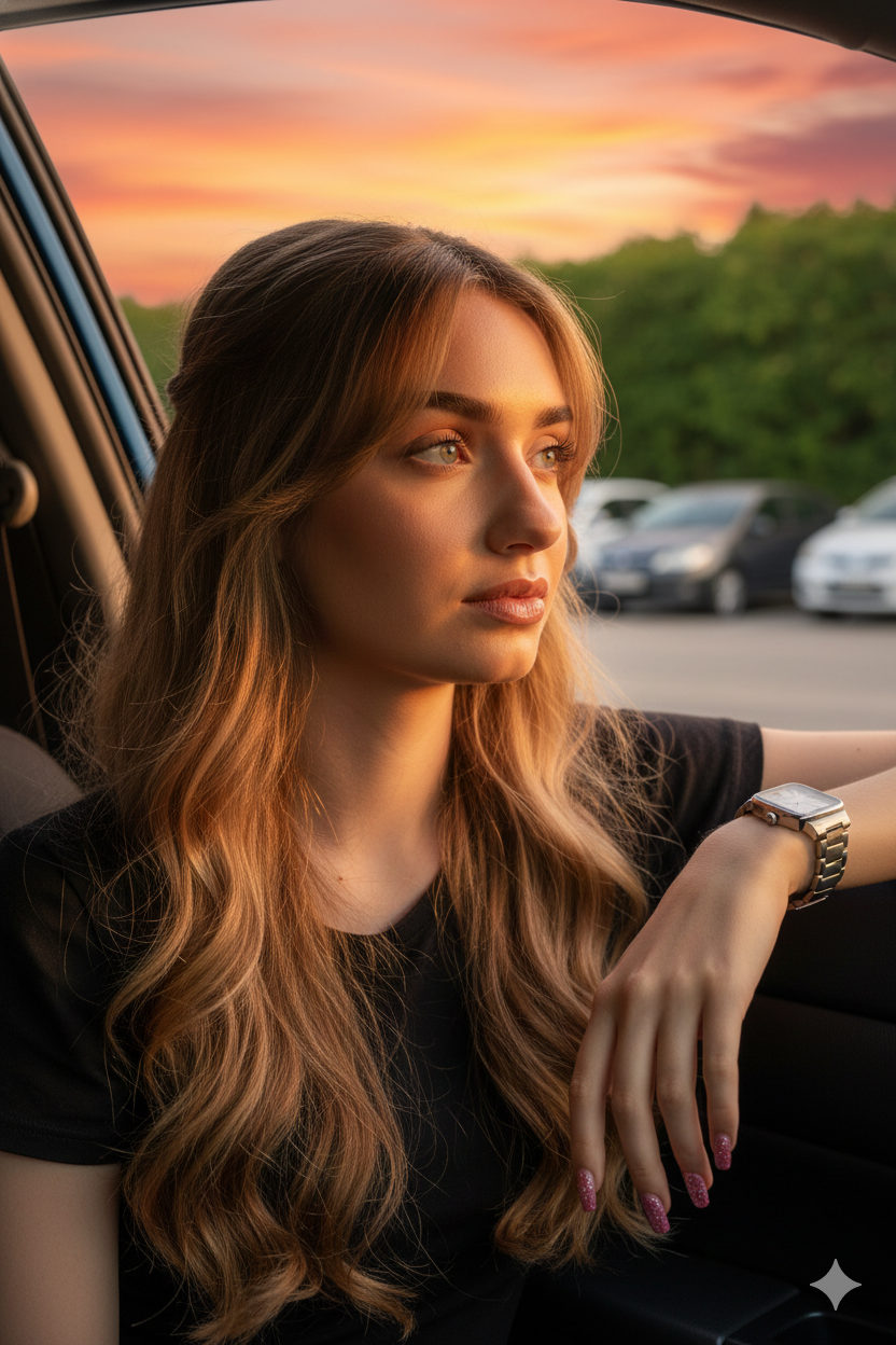 Golden Hour Car Window