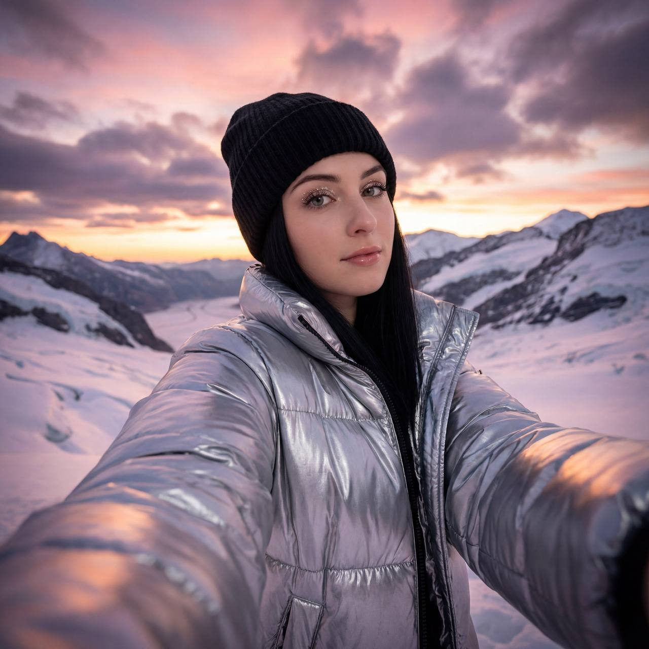Silver Puffer Snowy Sunset
