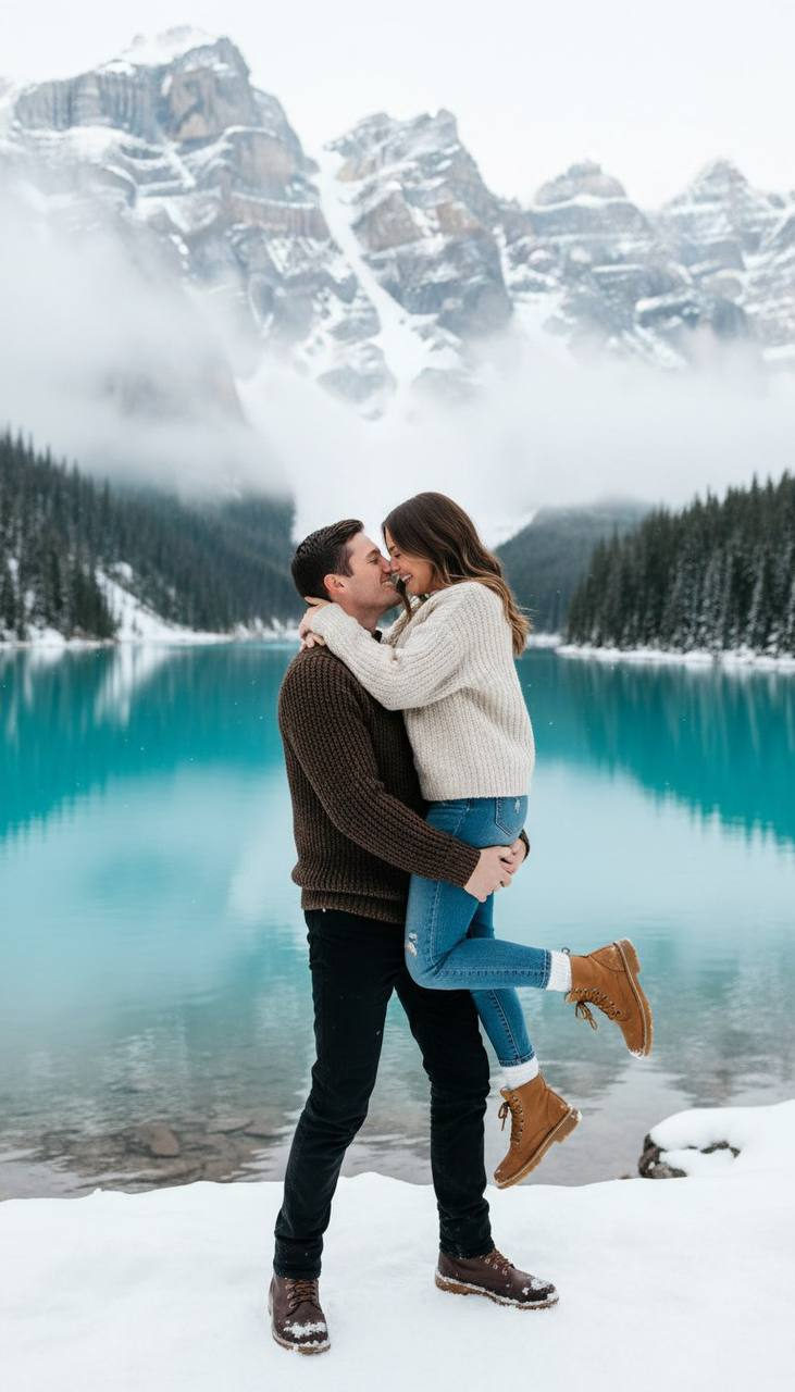 Turquoise Lake Snow Kiss