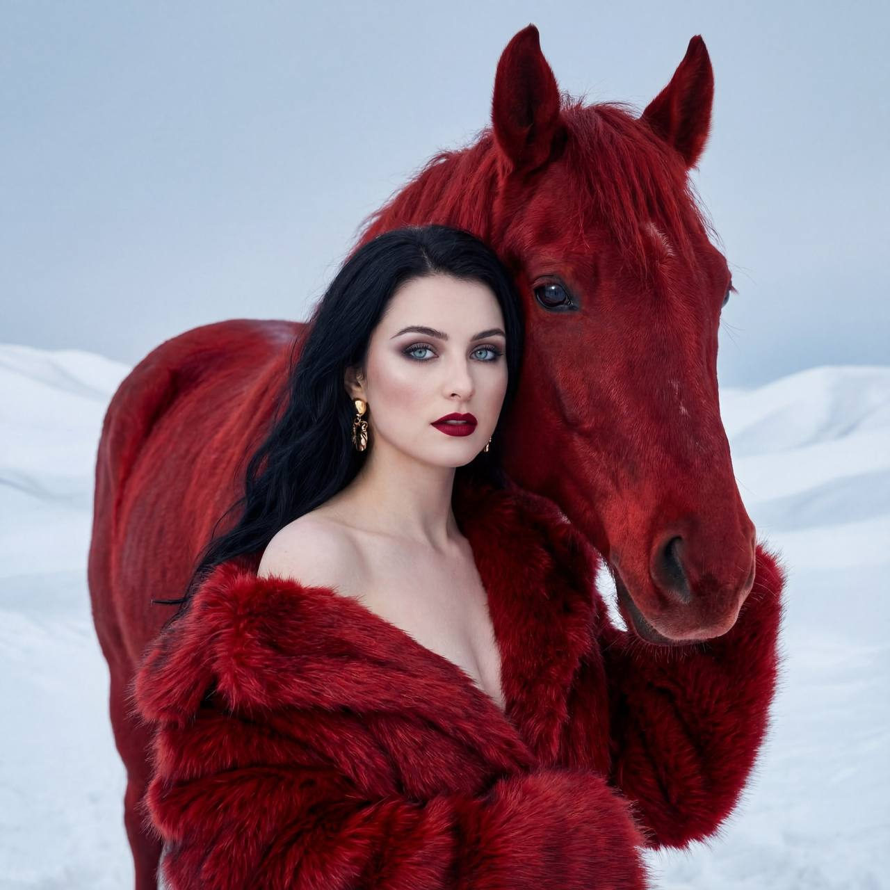 Red Fur Coat Winter