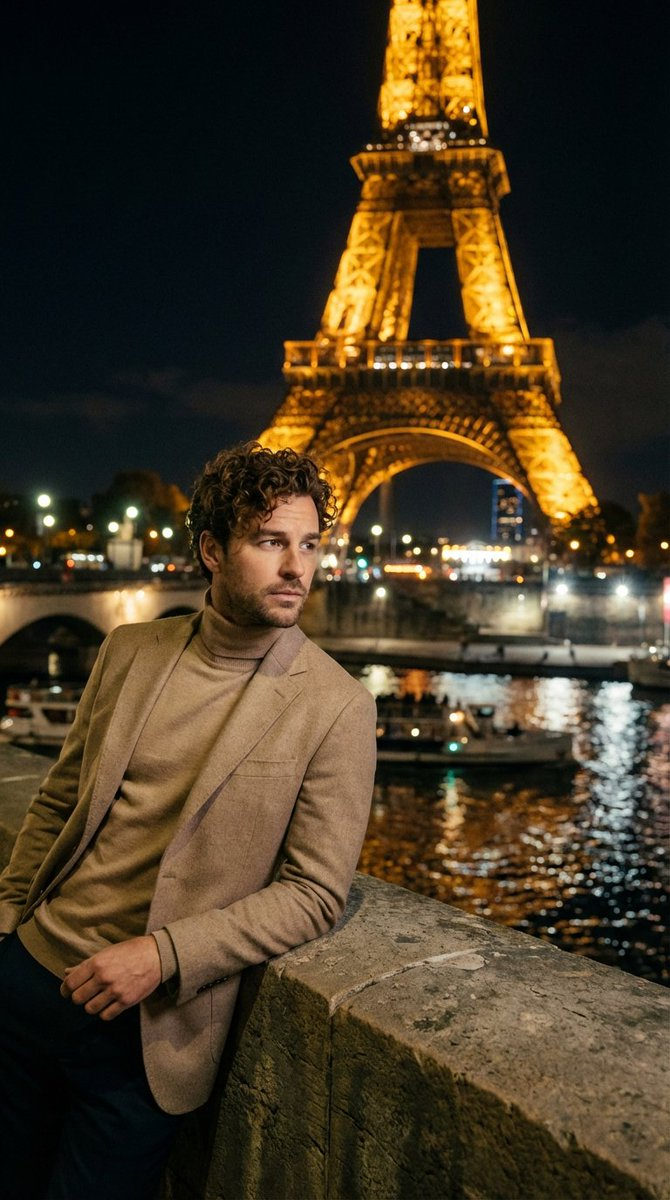 Beige Turtleneck Eiffel Tower