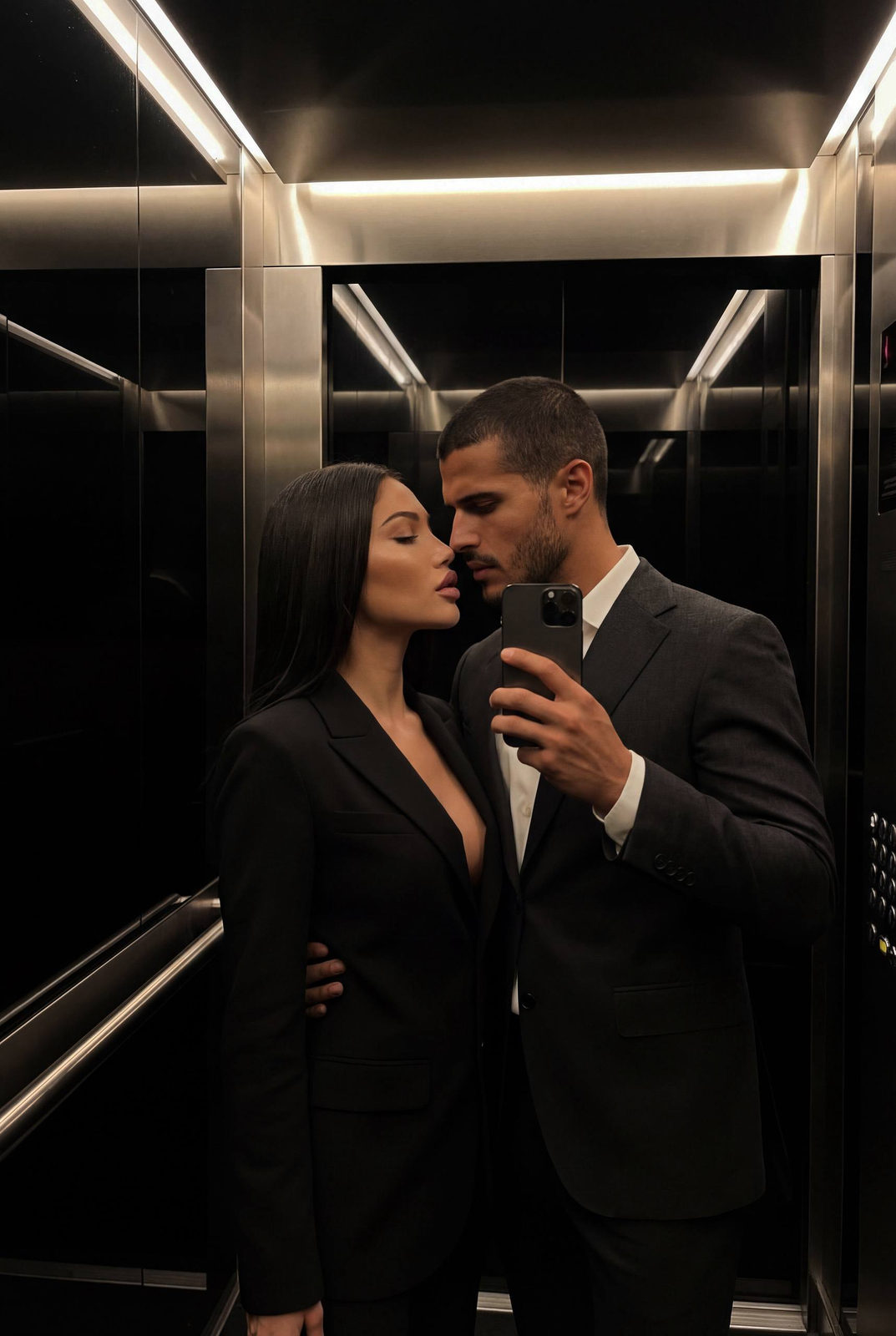 Noir Elevator Couple