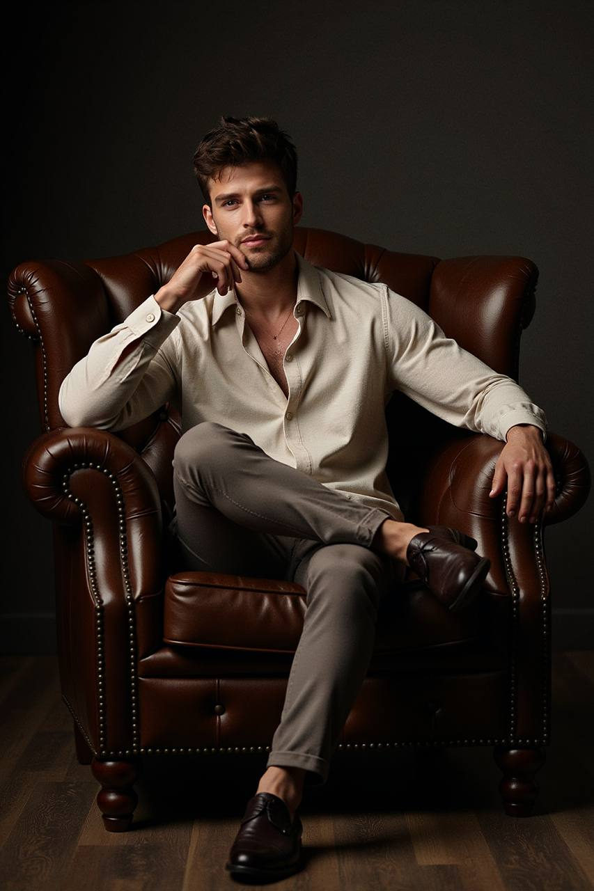 Dark Leather Chesterfield