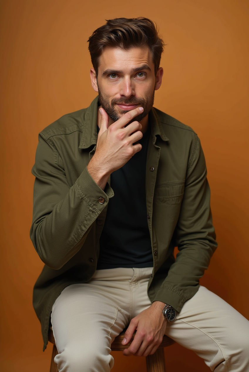 Olive Jacket Warm Background