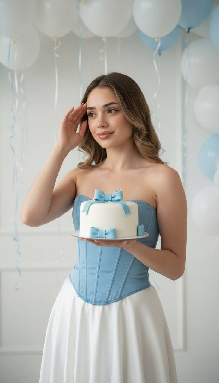 Blue Corset Birthday Cake