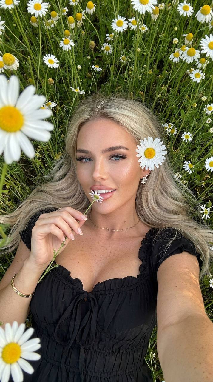 Chamomile Field Candid Selfie